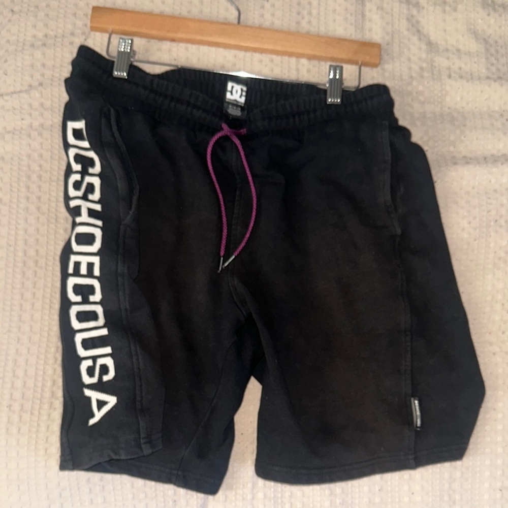 DC Shoes Black Shorts with Purple Drawstring